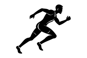 Running Athlete Silhouette | vector silhouette illustration on white background