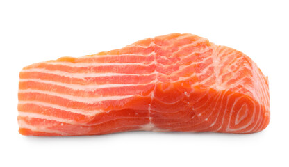 Piece of fresh salmon isolated on white