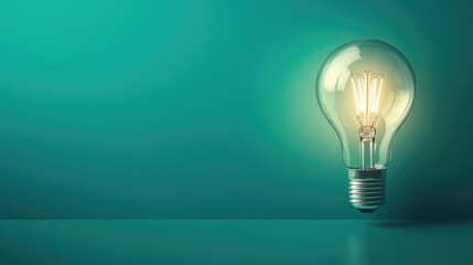 Modern lightbulb design in front of a soft green gradient background, ideal for overlaying text