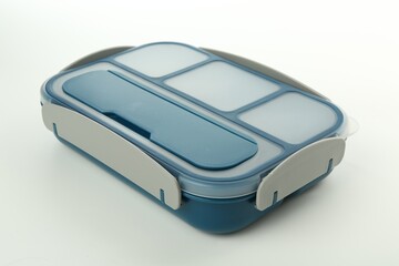 One plastic lunch box isolated on white