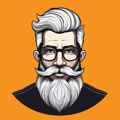 vector illustration of a bearded man