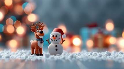 Christmas figures in festive surroundings