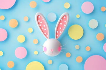 Rabbit on abstract bokeh background. Easter holiday concept.