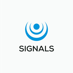 Signal logo design for communication technology and related company editable vector image