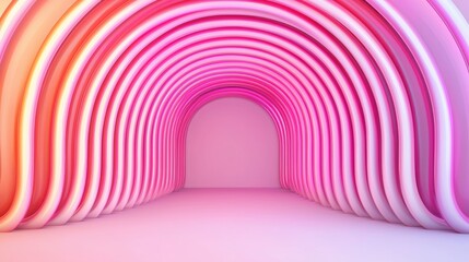 Colorful abstract archway with gradient hues.