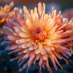 closeup of beautiful mum or chrysanthemum flowers blooming in the autumn