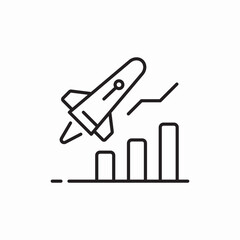rocket launch analysis icon sign vector