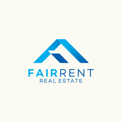 Fototapeta premium Fair Rent real estate logo design letter f home brand vector editaable