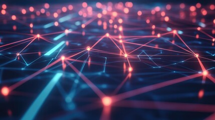 Technology concept with luminous abstract connections forming a virtual network