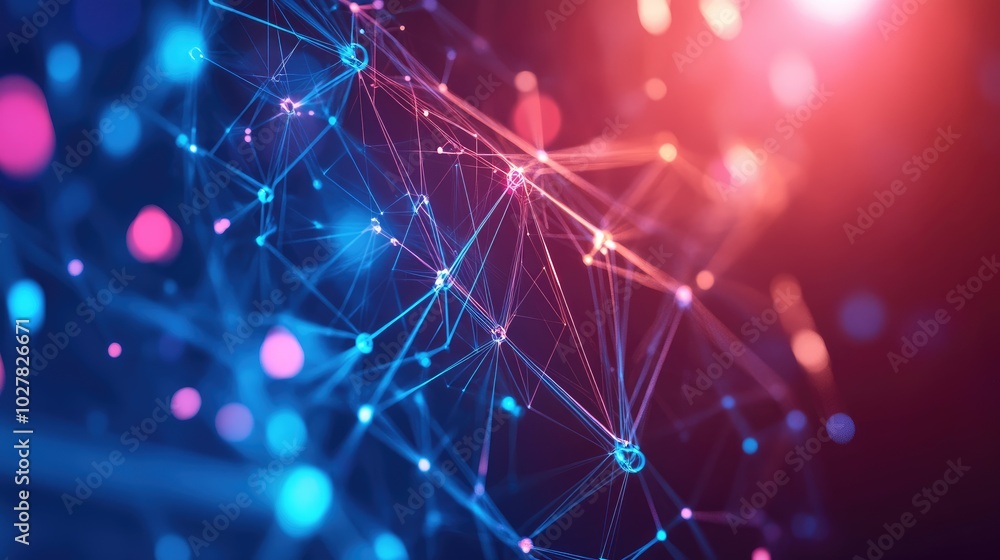 Poster technology concept with luminous abstract connections and a high-tech digital backdrop