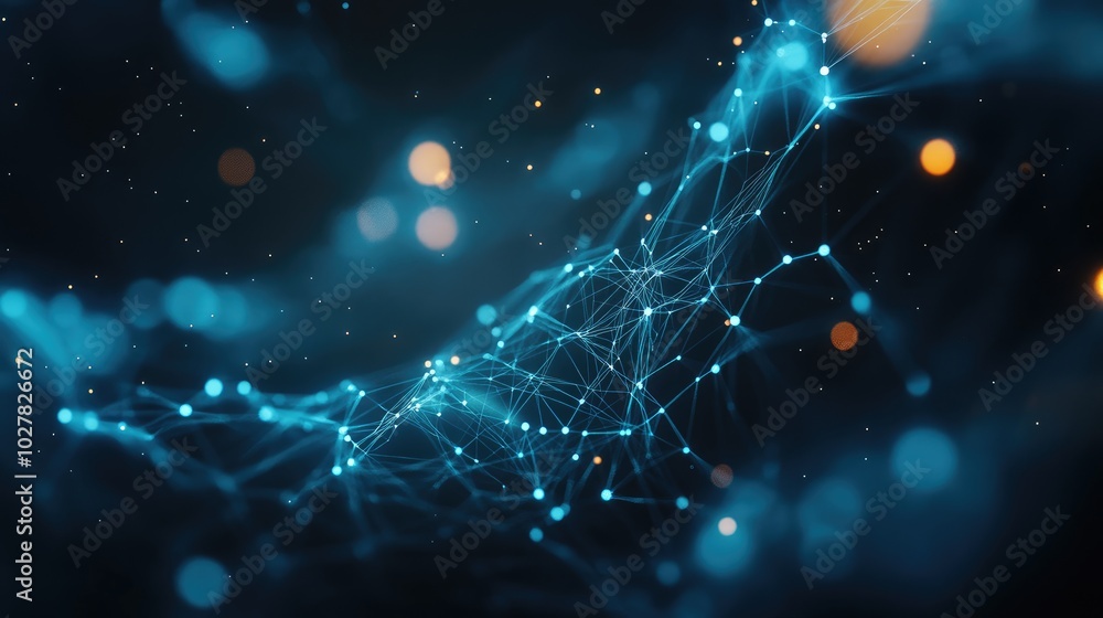 Poster technology concept with luminous abstract connections and a high-tech digital backdrop