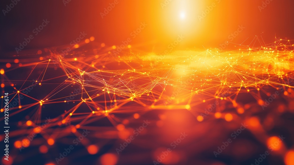 Poster technology concept with luminous abstract connections and a high-tech digital backdrop