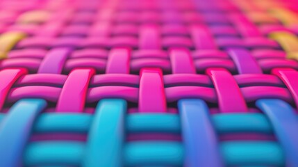 Obraz premium Colorful woven pattern, vibrant and dynamic