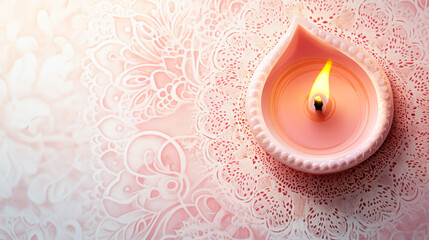 Diwali celebration festive greetings Lakshmi Ganesh puja traditional Indian festival religious background space for text copy space diya lamp pink background decorative diya terracotta diya hindu