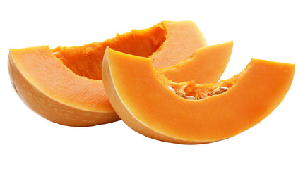 Pumpkin slices, white isolate background