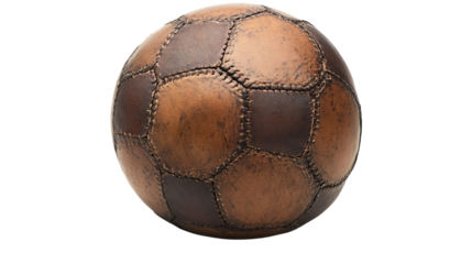 Vintage soccer ball, white isolate background