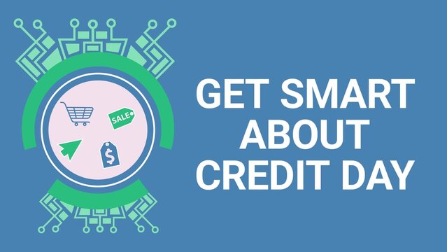 Get Smart About Credit Day web banner design illustration 