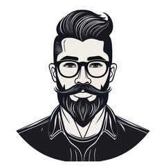 vector illustration of a bearded man