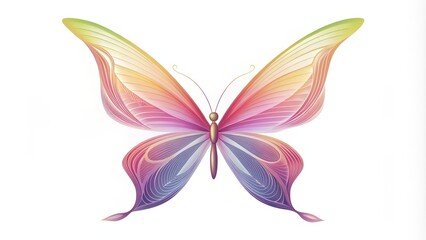 Obraz premium A Stylized Abstract Butterfly with Rainbow Colored Wings