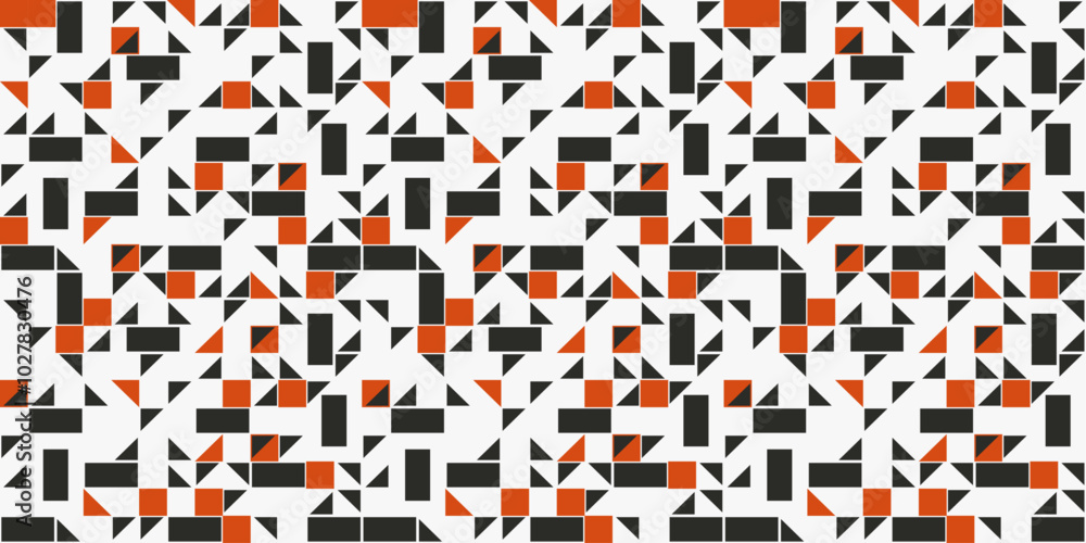Poster Geometric background texture made of small triangles. Confetti pattern on a white background.