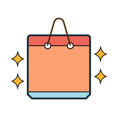 This vector icon shows a shopping bag, representing the concept of online shopping and e commerce