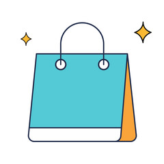 This vector icon shows a shopping bag, representing the concept of online shopping and e commerce