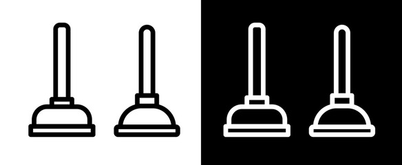 Plunger (Toilet Plunger) icon. Plumber's tool. Designed to clear clogged pipes.