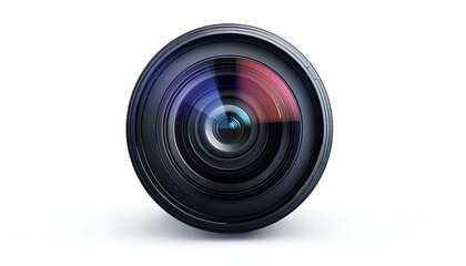 Camera lens isolated on a white background. 3d render image.