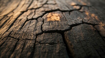 Obraz premium Close-up of Cracked and Weathered Wooden Surface