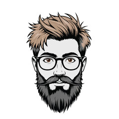 vector illustration of a bearded man