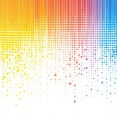 Vibrant gradient pattern with colorful dots and lines creating dynamic visual effect. design transitions from warm yellows and reds to cool blues, evoking energy and creativity