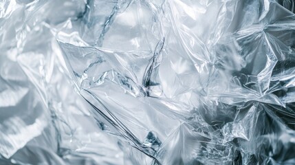 Obraz premium Abstract Close-Up of Crumpled Transparent Plastic