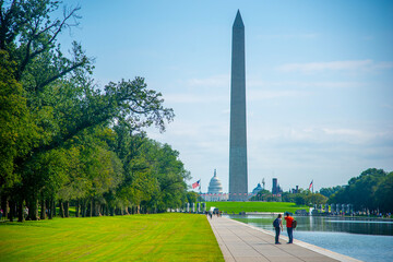 Washington Monument with United States Capitol on the background