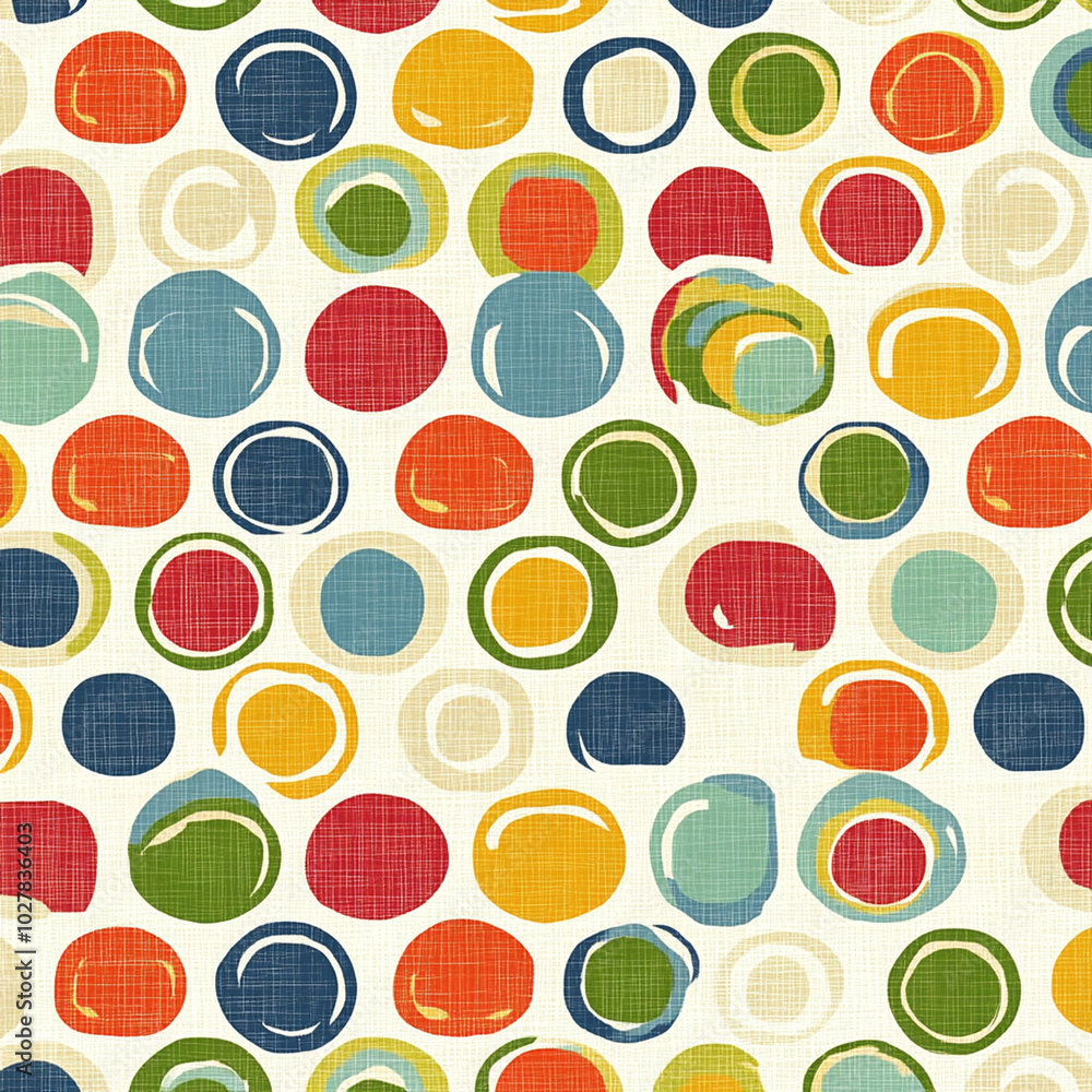 Poster colorful abstract circles create vibrant and playful pattern on light background, evoking sense of j