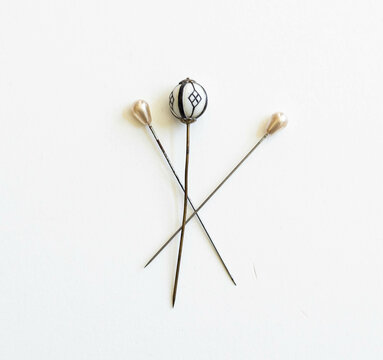 Antique hatpins with pearls