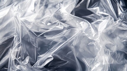 Obraz premium Wrinkled Transparent Plastic Wrap