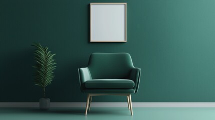 Modern chair and plant in a stylish interior