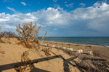 endless sand beach at Isla Christina at the Costa de la Luz in Andalusia
