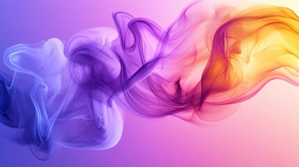 Abstract Swirling Purple and Orange Smoke