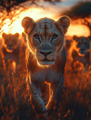 Fototapeta premium löwe, tier, löwin, katze, wild lebende tiere, säugetier, raubtier, wild, felino, natur, safari, fleischfresser, big, hunter, fell, löwe, jung, portrait, tierpark, tierbaby, anschauen, auge