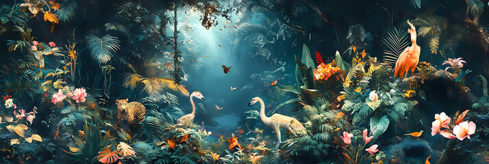 Abstract Nature Art: Animal and Plant Fusion Background