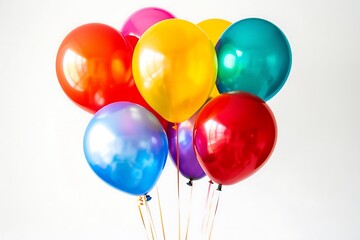 Colorful balloons isolated on white background, party and celebration concept.