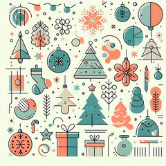 Christmas Aesthetics of Minimalism: Tree and Gifts