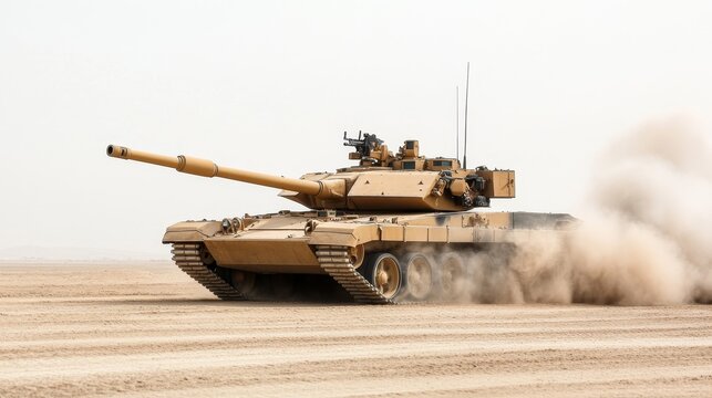 Armored Juggernaut: Tank Crushing Through the Desert