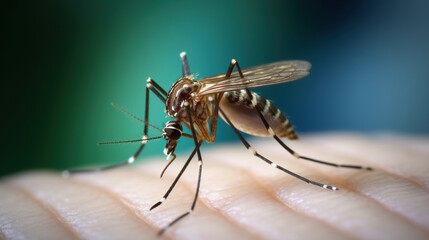 Fototapeta premium Closeup of a Mosquito on Skin