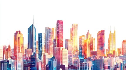 Obraz premium Cityscape at Sunset