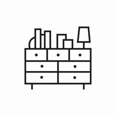chest of drawer icon sign vector