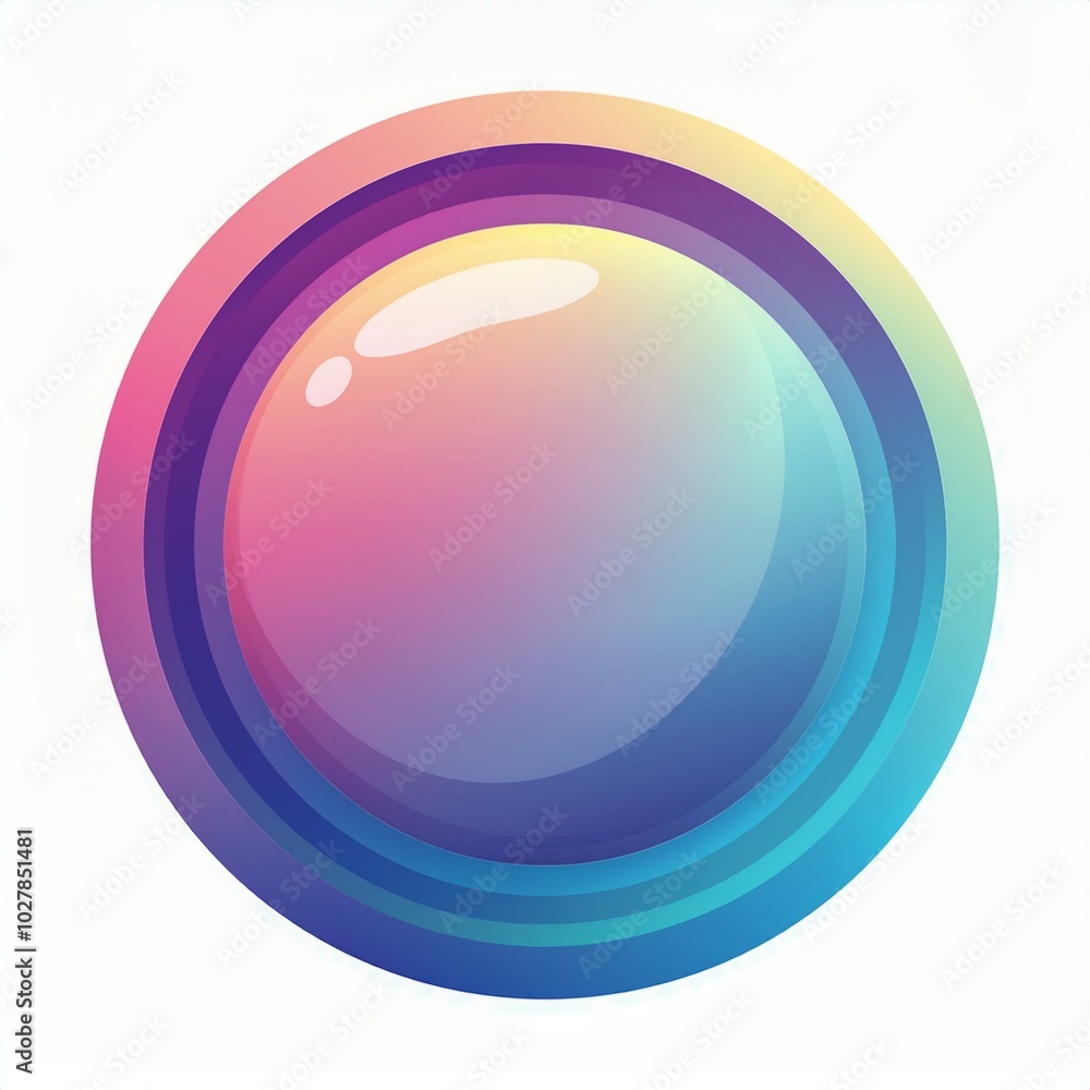 Poster gradient bubble geometric shape cut out element set