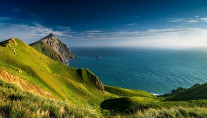 hills against ocean landscape outdoors horizon