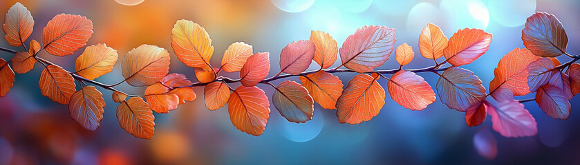 Obraz premium vibrant autumn leaves against a blurred background. 